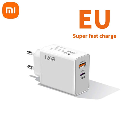 Xiaomi 120W Original Turbo Fast HyperCharge Wall Charger With 6A USB Type C Cable EU US UK Compatible With Xiaomi 13 12 11 Ultra Redmi