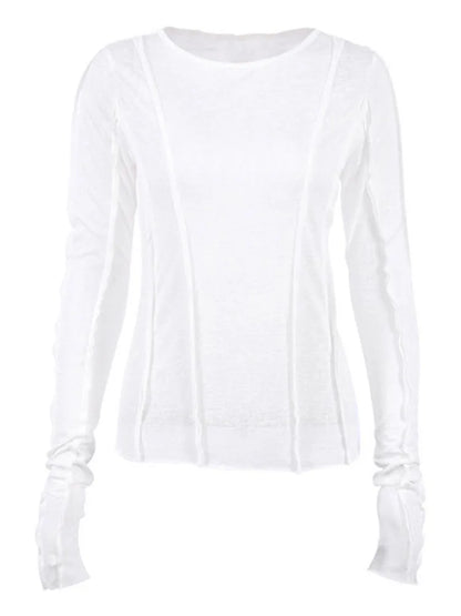 Yellow Long Sleeve Crop Top For Women Elegant Casual Fit