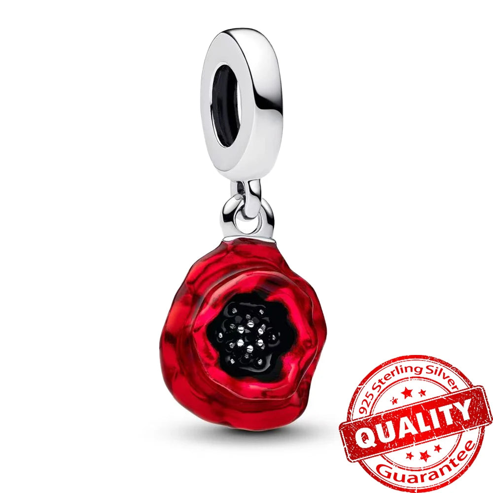 Ocean Series Sterling Silver Starfish and Coral Charm Pendant for Bracelets FCC513