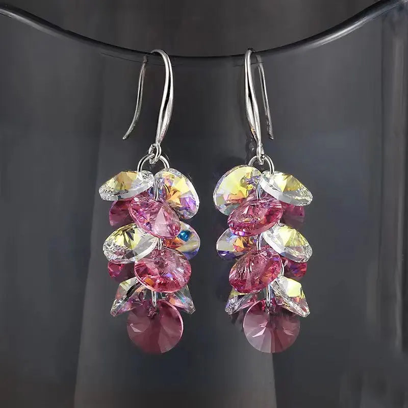 Gorgeous Women's Cubic Zirconia Stud Earrings Sparkling Copper Fashion Jewelry