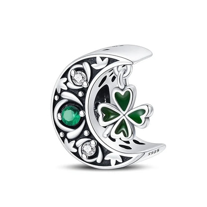 Green Monstera Leaf Charm 925 Sterling Silver Dangle Bracelet Jewelry for Women PAC931