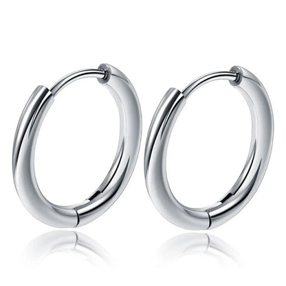 Classic Stainless Steel Hoop Earrings Set for Men and Women 2024
