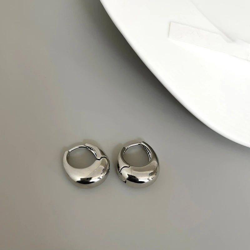 Punk Oval Hoop Earrings Minimalist U Shaped Accessories for Daily Style
