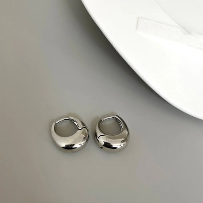 Punk Oval Hoop Earrings Minimalist U Shaped Accessories for Daily Style