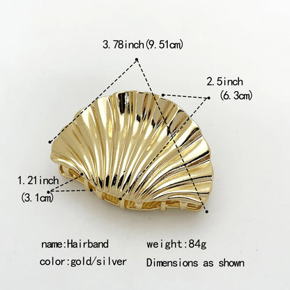 Trendy Metal Shell Shape Hair Claw Clips for Women Girls Fashion Accessories