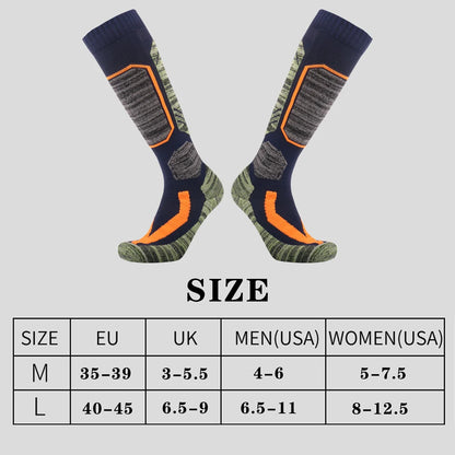 Thermal Thick Cotton Ski Socks High Knee Warm Unisex