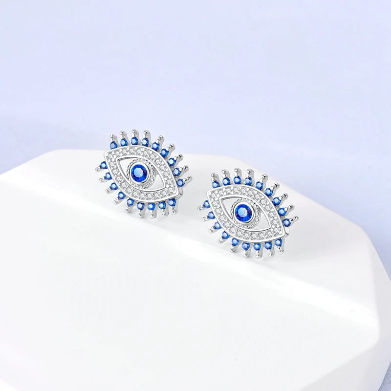 925 Sterling Silver Zircon Stud Earrings for Women Jewelry Party Gifts