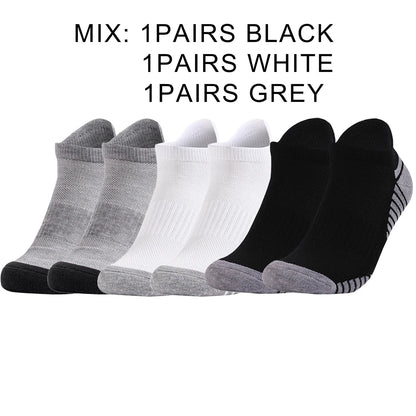 3 Pairs Breathable Mesh Ankle Socks Thick Terry Sole