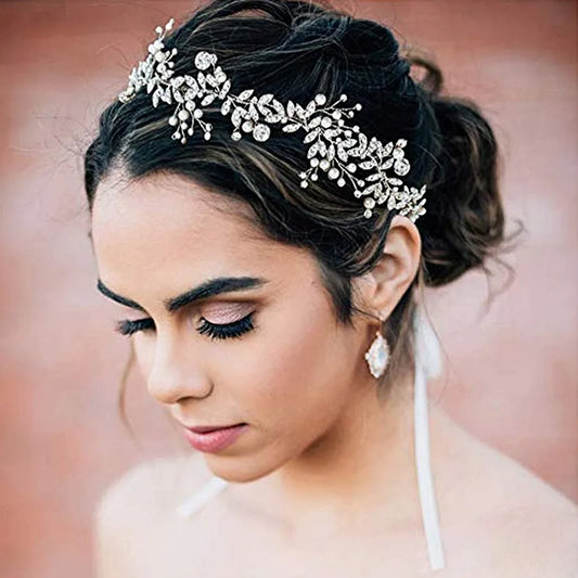 Elegant Pearl Bridal Tiara Headband for Weddings and Photography