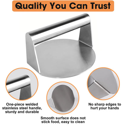 Stainless Steel Smash Burger Press for Perfect Patties Kitchen Accessory Burger Press