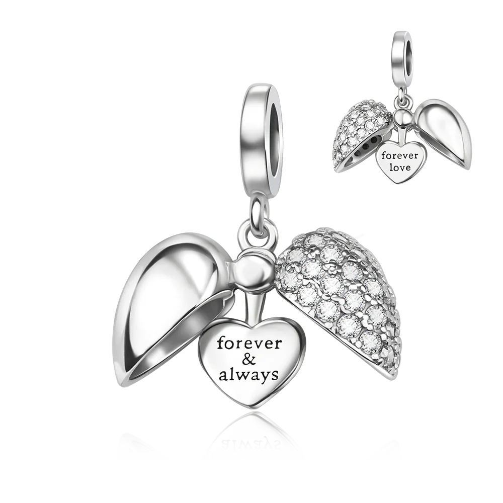 925 Sterling Silver Colorful Heart Charm Pendant for Women DIY Bracelets and Necklaces Fine Jewelry
