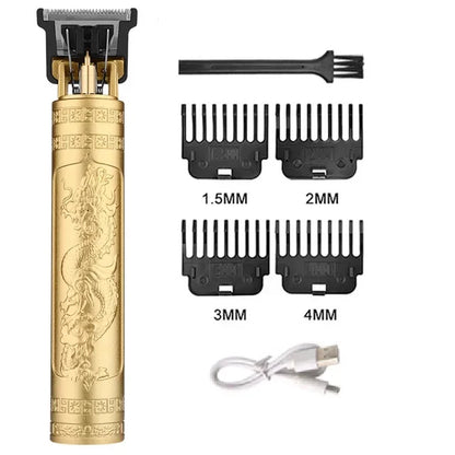 Portable Hair Cutting Machine T9 Vintage Trimmer USB Shaver 060-GoldDragon