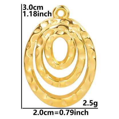 4Pcs Lot Stainless Steel Geometric Hammered Heart Dangle Charms for DIY Jewelry Making S1269-G