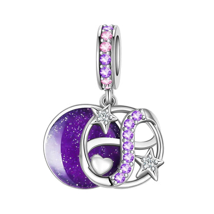 Sparkling Purple Jellyfish Sterling Silver 925 Charm Bead Birthday Pendant for DIY Bracelet Jewelry