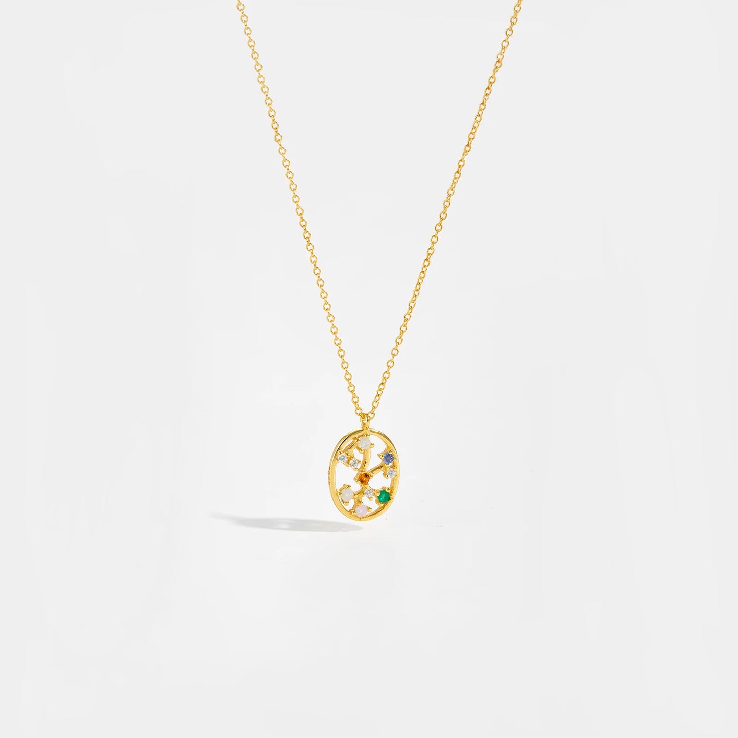 Vewant Women's 925 Sterling Silver Gold Constellation Pendant Necklace with Snake Chain