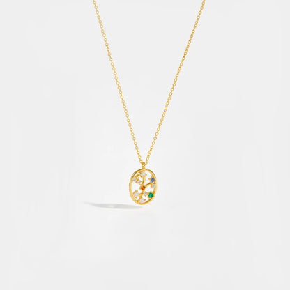 Vewant Women's 925 Sterling Silver Gold Constellation Pendant Necklace with Snake Chain