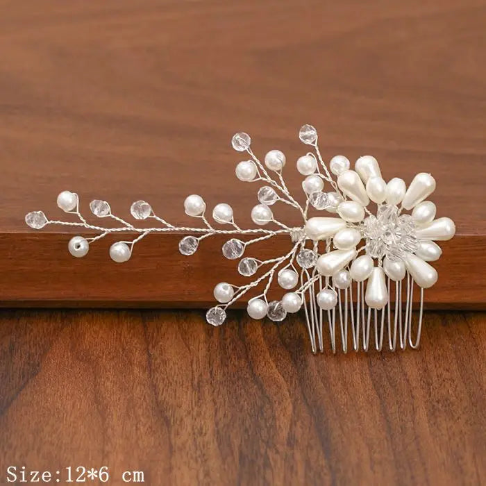 Silver Pearl Rhinestone Bridal Hair Combs - Top-Rated Wedding Hair Accessories for Women Silver 8