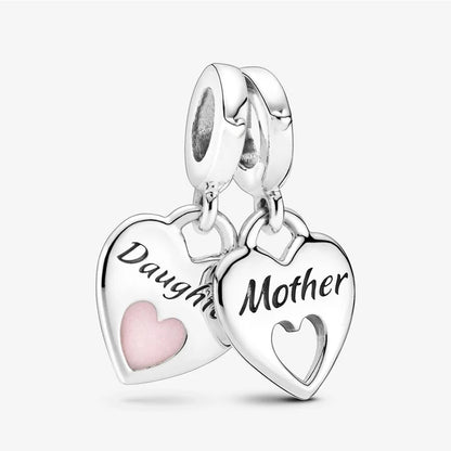 Romantic Heart Bead Pendant Set for Charm Bracelets and Necklaces Thanksgiving Jewelry Gift for Women BD39