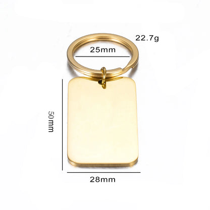 Stainless Steel Rectangle Blank ID Dog Tag Keychain Set for Custom Logo Jewelry Making