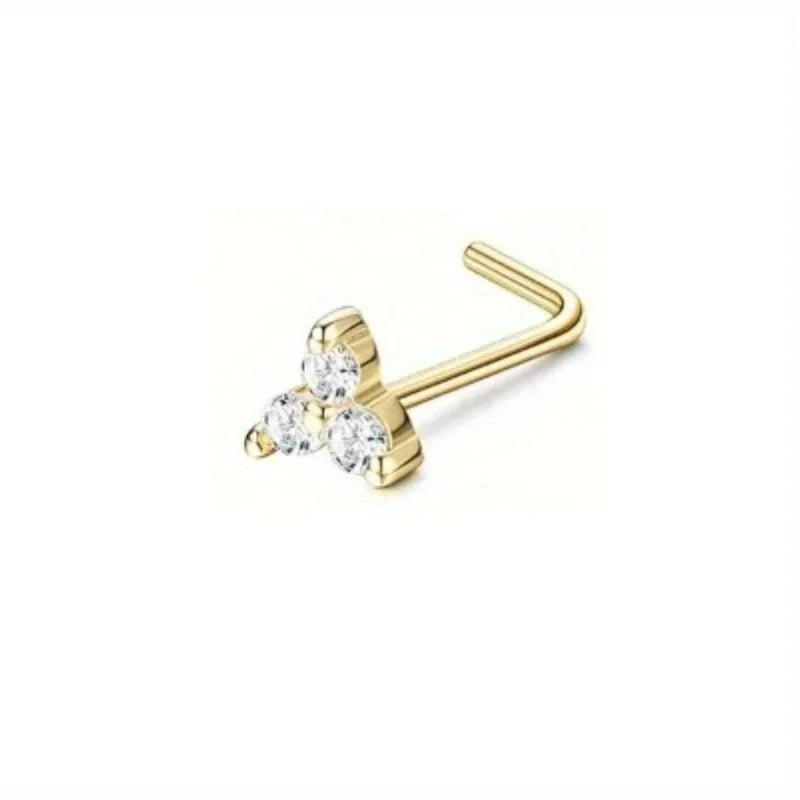 Bobisty Surgical Steel L Shaped Nose Ring Set Hypoallergenic Fashion Jewelry for Men and Women