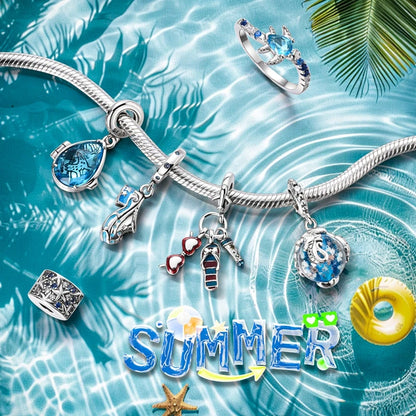 Sterling Silver Ocean-Themed Charm Pendant for Bracelets and Necklaces