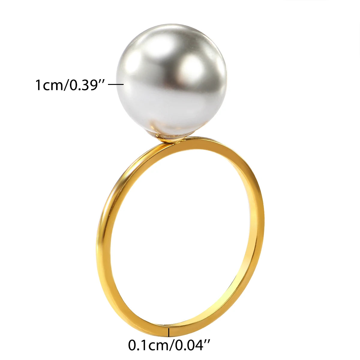 Elegant Gold Color Pearl Ring for Women - Classic Bridal Jewelry Gift