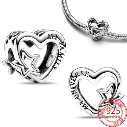 925 Sterling Silver Festive Cookie House Heart Nutcracker Dangle Charm for DIY Christmas Tree and Original Bracelet Gift