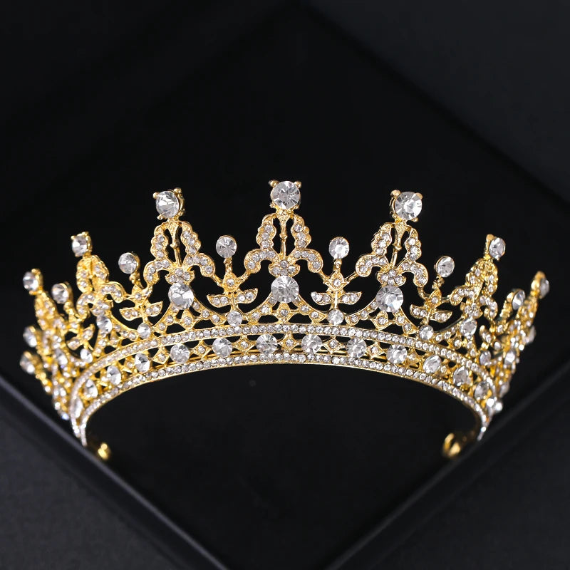 Gold Crystal Bridal Tiara - Top-Rated Rhinestone Headband for Weddings Gold 6