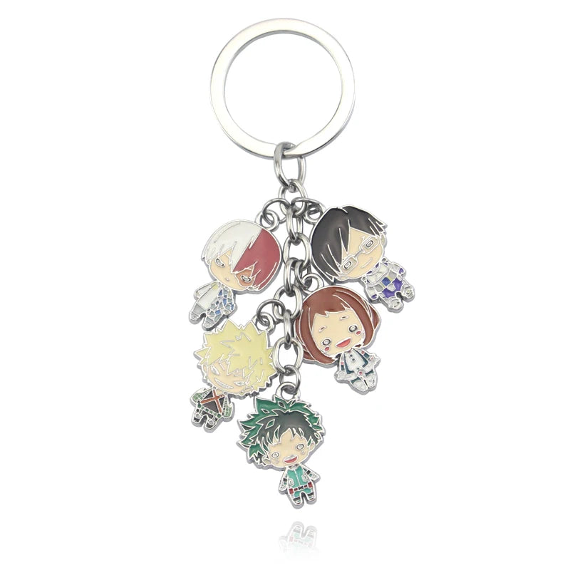 My Hero Academia Character Alloy Keychain Set Midoriya Bakugo Todoroki