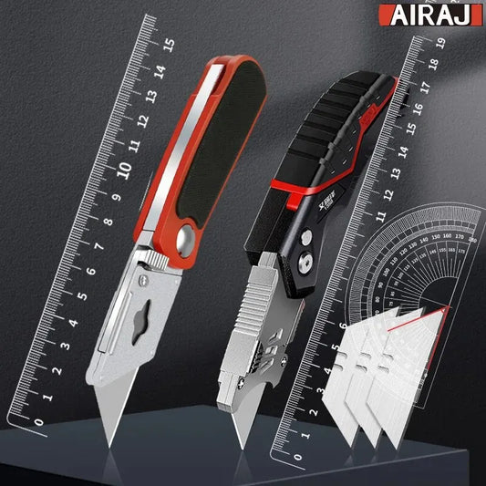 AIRAJ Multifunctional Utility Knife Heavy Duty 18mm Blade