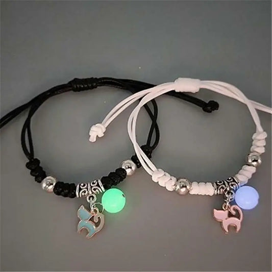 Luminous Star Couple Bracelets Matching Jewelry for Friends and Lovers Cat