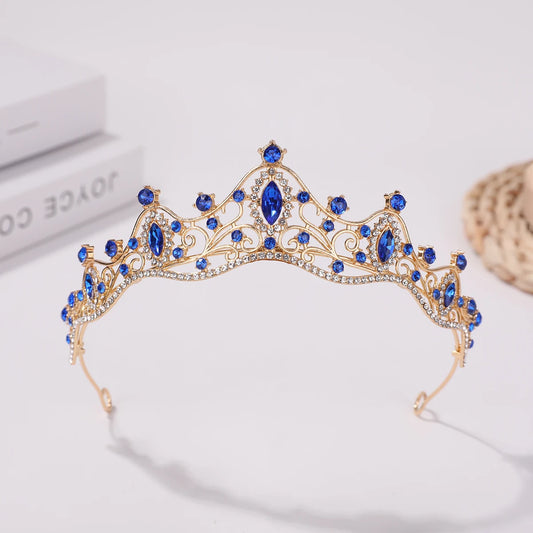 Princess Sparkle Tiara - Wedding Hair Accessory for Girls Blue Size fits all