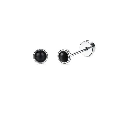 2PCS Set Stainless Steel Heart Moon Stud Earrings for Women Trendy Ear Tragus Cartilage Body Piercing