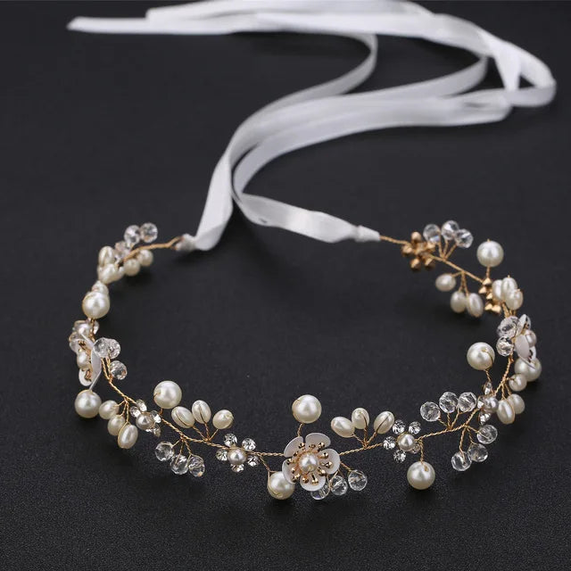 Romantic Rhinestone Floral Wreath Crown for Bridesmaids