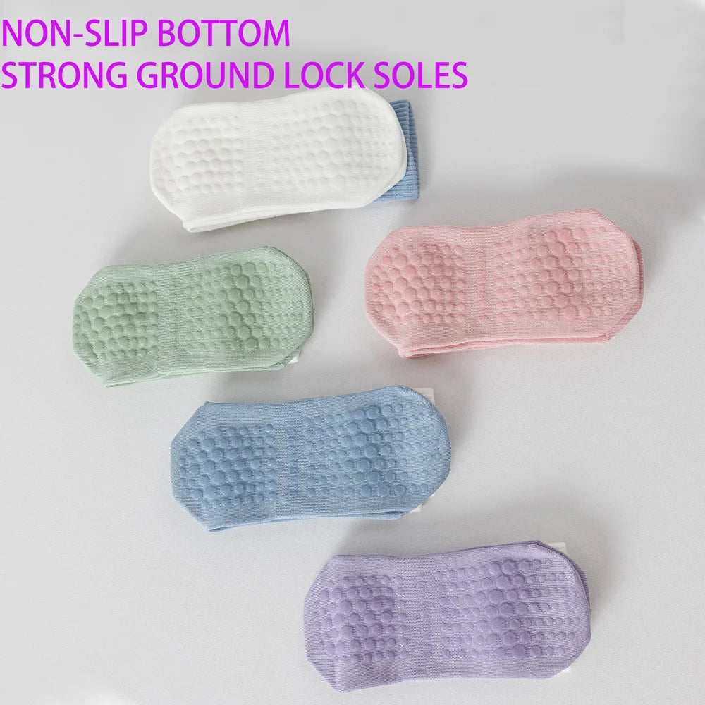 3 Pairs Hot Yoga Ankle Socks Organic Cotton Cushioned