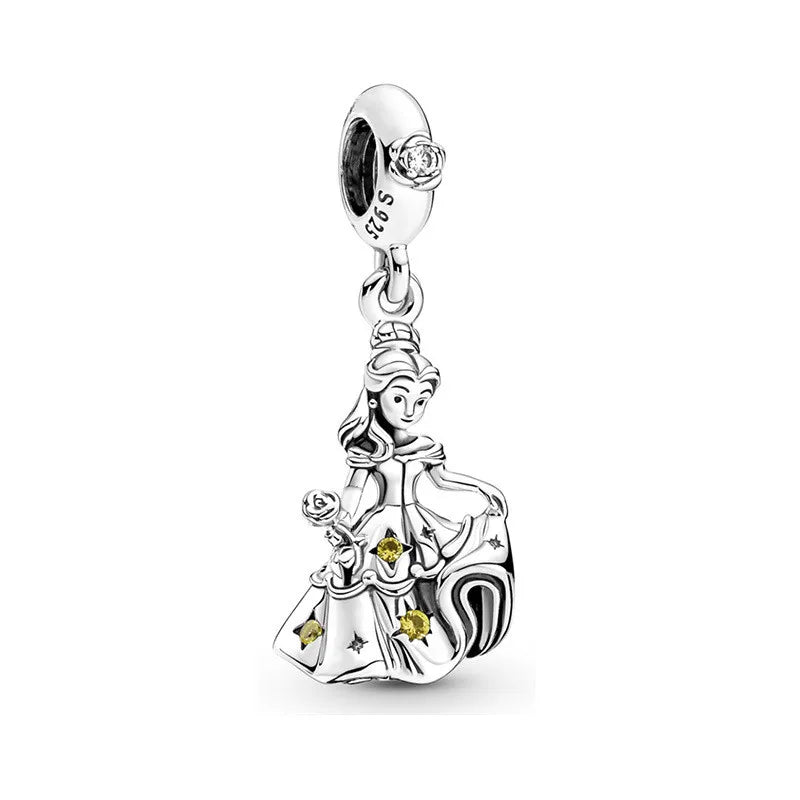 Exquisite 925 Silver Rabbit and Mouse Pendant Beads for DIY European Bracelets with Zircon Accents