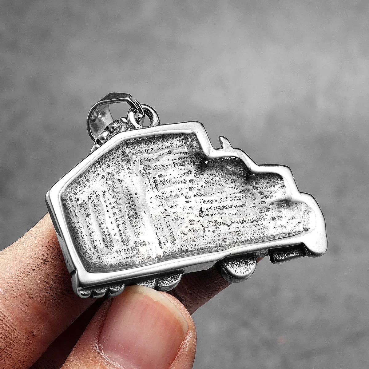 Stainless Steel Punk Biker Pendant Necklace for Men and Women Fashion Jewelry