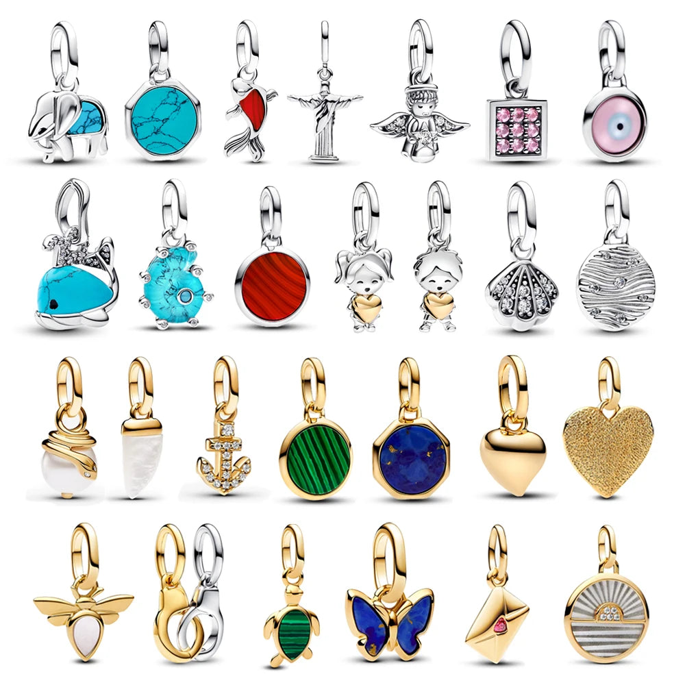 Elegant 925 Sterling Silver Ocean Themed Pendant Charm for Jewelry
