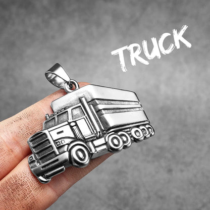 Stainless Steel Punk Biker Pendant Necklace for Men and Women Fashion Jewelry