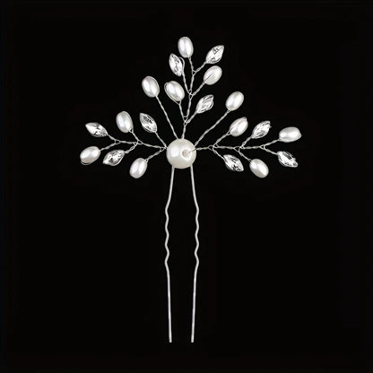 Elegant Crystal Pearl Rhinestone Hairpins for Women Bridal Party Accessories