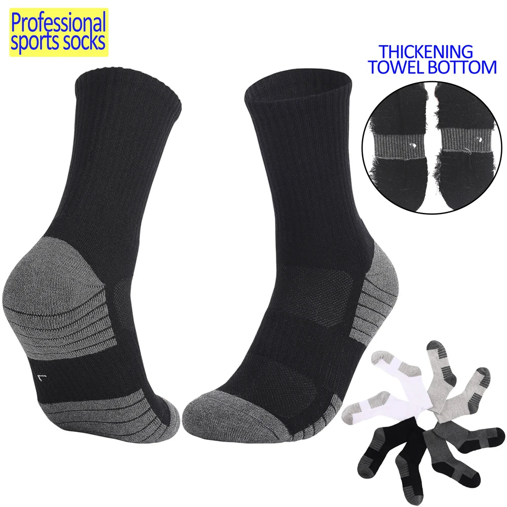 3 Pairs Heavy Duty Cotton Trekking Socks Men Non Slip