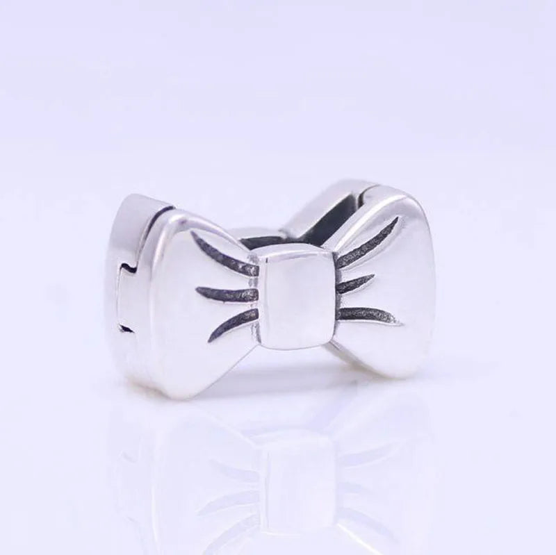 925 Silver Exquisite Moon Heart Letter Flat Clip Beads for European DIY Bracelet