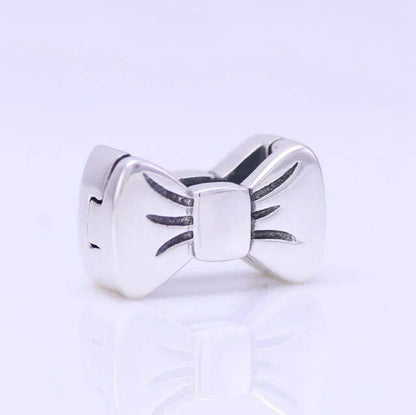 925 Silver Exquisite Moon Heart Letter Flat Clip Beads for European DIY Bracelet