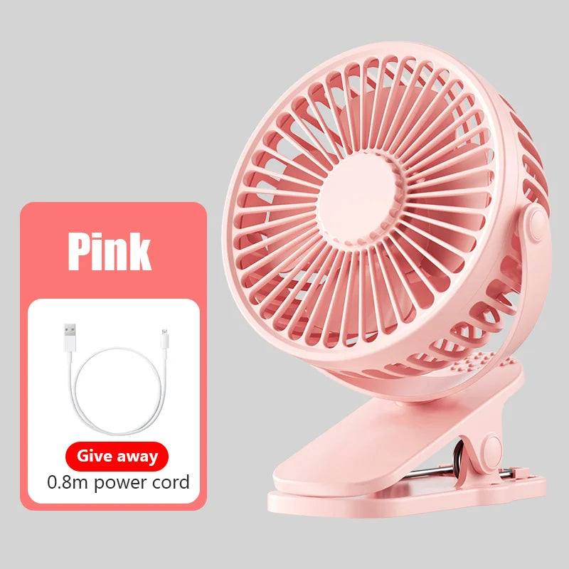 Mini Breeze Portable Hand Clip Fan USB Desktop Electric Fan for Travel and Dorms Pink no Battery