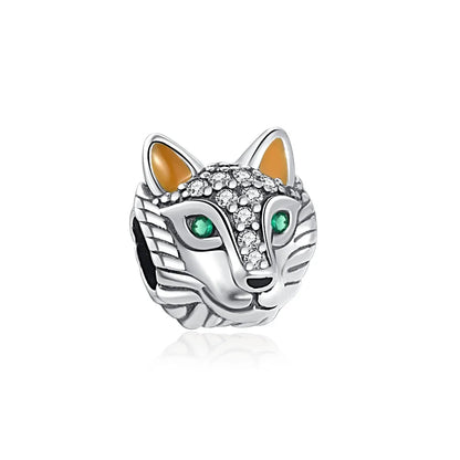 Sterling Silver Paw Print and Bone Charm Bead for Pet Bracelet Jewelry B2642