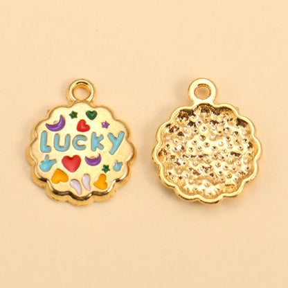 Gold-Plated Enamel Letter Charms Set for DIY Jewelry and Accessories