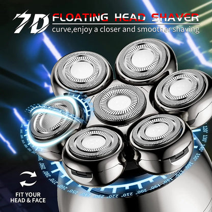 Electric Shaver 7D Floating Cutter Head Waterproof Trimmer