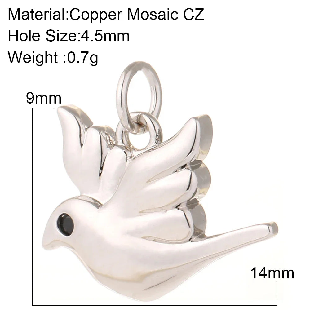 Charming Gold Moon Flower Bird Pendant for DIY Jewelry Making