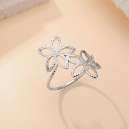 Skyrim Fashion Bohemian Gold-Plated Wide Flower Ring for Women