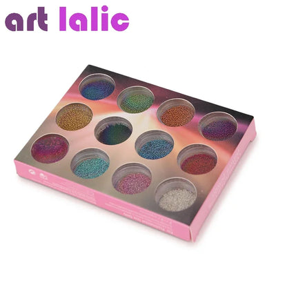 Pearlescent Mini Caviar Beads Set for 3D Nail Art and Crafting Decor